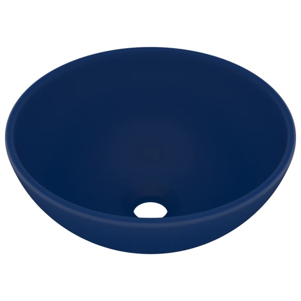 Chiuvetă Baie Lux Albastru Inchis Mat 32,5x14 cm Ceramică Rotund 146968